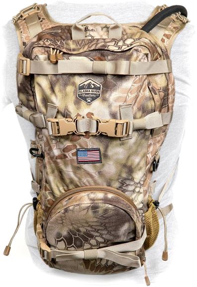 Picture of Alaska Guide Creations Packs - Scout Backpack, Kryptek Camo, 2 lbs 13 oz, 1400 Cubic Inches, Hardware to Attach AGC Binopack, Ambi Hose Holes, Capable of Carrying Rifle, Bow or Shotgun, Includes 3L Bladder w/ Insulated Hose