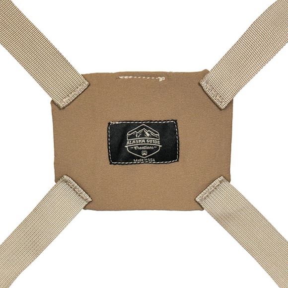 Picture of Alaska Guide Creations Binocular Harness Pack Accessories - Coyote Brown Ultra-Lightweight Harness, 4oz., Fully Adjustable Fit (Kids to Adult), Four Way Stretchable Backplate, 1" Nylon Webbing