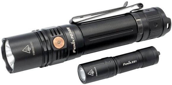 Picture of Fenix Flashlight, Combo Series - PD36R USB Type C Rechargable Flashlight & E01 V2.0 Mini Flashlight, 1600 Lumens, 283 Meter Beam Distance, 21700 Battery Included
