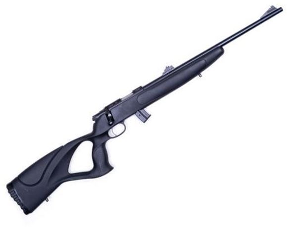 Picture of Scorpio EM332A Bolt Action Rifle - 22LR, 20", Black Synthetic Thumbhole Stock, Raised Checkering Grip, Adjustable Rifle Sights, Threaded Muzzle, 10rds