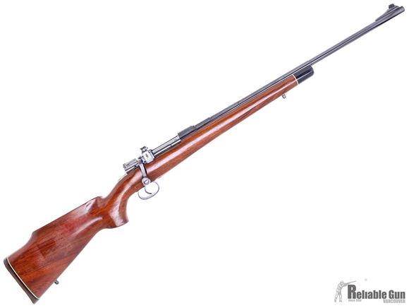 Picture of Used Mauser Model 1895 Bolt Action Rifle - 7x57, 24", Gloss Blued, Sporter Wood Stock, Lyman Rear Sight, Drilled & Tapped for Scope Mount, Chilean Coat of Arms, 3rds