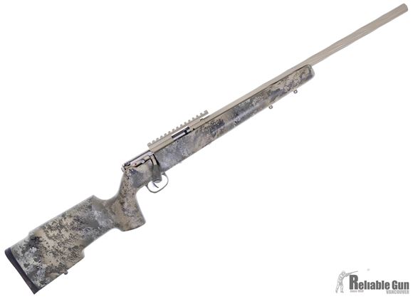 Picture of Used Savage Mark II Bolt-Action Rimfire Rifle - 22 LR, 20.5" Barrel, FDE Finish, Boyd Camo Target Style Stock, 2x10rd Mag, Good Condition