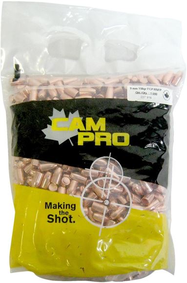 Picture of Cam Pro Bullets - 9mm, 158gr. FCP RNFP, 1000 pcs