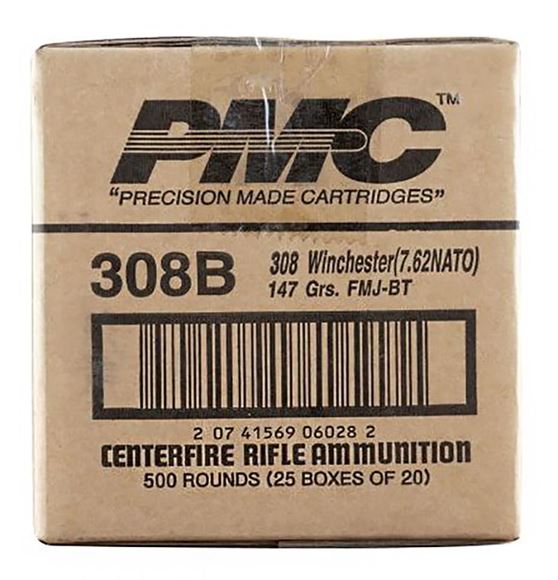 Picture of PMC Bronze Rifle Ammo - 308 Win, 147Gr, FMJ-BT, 500rds Case