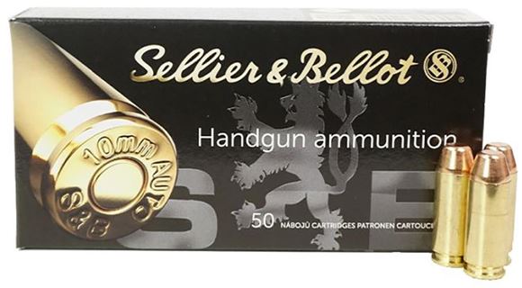 Picture of Sellier & Bellot Pistol Ammunition, 10mm Auto, 180gr, FMJ, 50rd Box