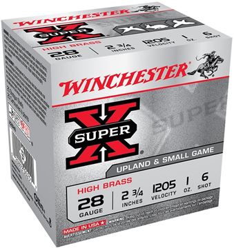 Picture of Winchester Super-X High Brass Upland/Small Game Shotgun Loads - 28ga, 2 3/4", 1 oz, #6, 25rds Box