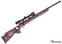 Picture of Used Savage 93R17 Bolt-Action Rifle - 17 HMR, 22" Heavy Barrel, Red/GreyThumbhole Laminate Stock, AccuTrigger, Bushnell Elite 3200 3-9x40 Scope, 2 Magazines, Excellent Condition