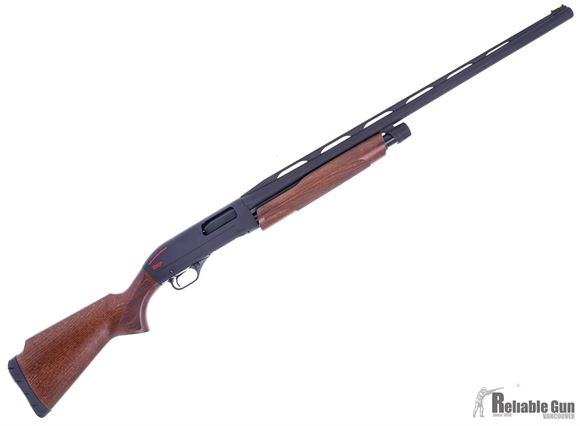Picture of Used Winchester SXP Trap Compact Pump Action Shotgun - 12Ga, 3", 28", Vented Rib, Matte Black Aluminum Alloy Receiver, Gr. 1 Hardwood Stock w/Monte Carlo Comb, 13" LOP, White Mid Bead Front & Ivory Mid Bead Sights, Original Box, Excellent Condition