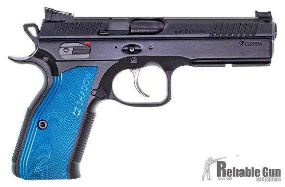 Picture of Used CZ Shadow 2 Black/Blue Semi Auto Pistol, 9mm, 3 mags, Original Case, Excellent Condition