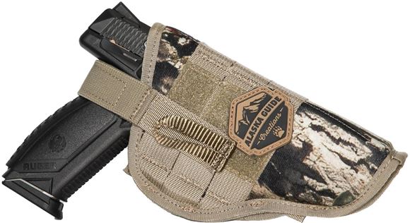 Picture of Alaska Guide Creations - Pistol Holster - Mossy Oak Break Up, 3" x 4-1/4" x 2-1/2", Molle, Velcro Area, Clip for Inline Usage, Ambidextrous, Belt Loops