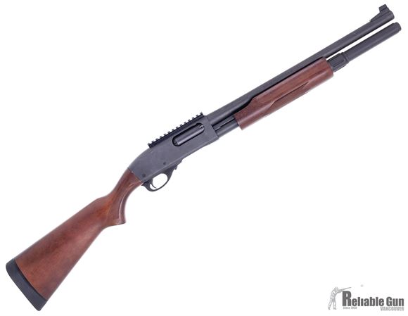 Picture of Used Remington Model 870 Express Magnum Pump Action Shotgun - 12Ga, 3", 18.5'' Barrel,  Wood Stock & Forend, Forend Notched for Side Saddle, Magazine Tube Extension, Good Condition