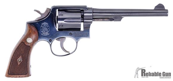 Picture of Used Smith & Wesson Model 10 Military & Police Revolver - 38 S&W Special, 6", Blued, Checkered Wood Grip, Very Good Condition