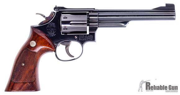 Picture of Used Smith & Wesson (S&W) Model 19-4.357 Mag Revolver, Blued, 6" Barrel, 6 Rd, Wood Grips, Target Hammer & Trigger, Good Condition