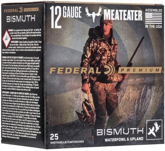 Picture of Federal Premium Meateater Signature Waterfowl/Upland Load Shotgun Ammo - 12Ga, 2-3/4", 1-1/4oz, #3, Bismuth, 1350fps, 250rds Case
