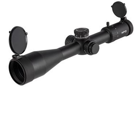 Picture of Brownells Match Precision Optics Riflescopes - 5-25x56mm Illuminated, FFP, N-OMR (Non-Obscuring Milling Reticle System) Reticle System, Black, 0.1 MRAD Adjustment, 34mm Tube, Water/Fog Proof