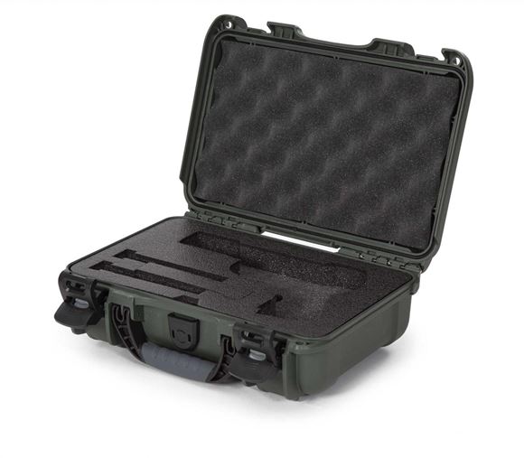 Picture of Nanuk Professional Protective Cases - Classic Single Pistol Case, Pre-cut Foam, Waterproof & Impact Resistant, 12.64" x 9" x 4.38", Olive