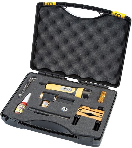 Picture of Wheeler Engineering Gunsmithing Supplies Screwdriver Sets - Ultra Scope Mounting Kit, Includes: Reticle Leveling System & Bore Sighter, F.A.T. Wrench, 9 Bits & Sockets, Thread Locker, Lens Pens