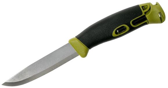 Picture of Morakniv Adventure, Hunter/Explorers Knife - Companion Spark, Stainless Steel Blade, Friction Grip Handle, 2.5mmx104mm, Green, Sheath Included, Removable Firestarter in Handle