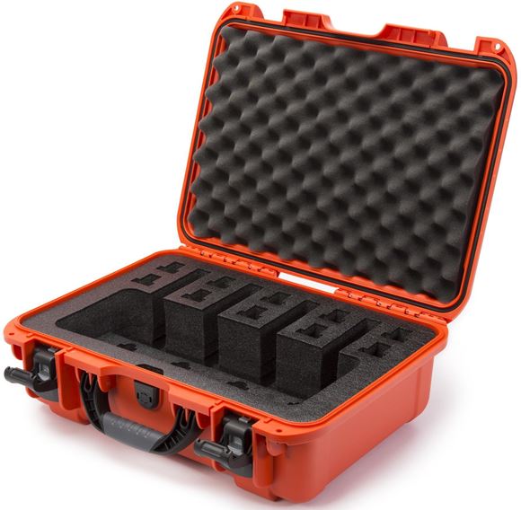 Picture of Nanuk Professional Protective Cases - Custom Vertical Four Pistol Case, Pre-cut Foam, Waterproof & Impact Resistant, 18.7" x 14.8" x 7.0", Orange