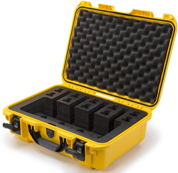 Picture of Nanuk Professional Protective Cases - Custom Vertical Four Pistol Case, Pre-cut Foam, Waterproof & Impact Resistant, 18.7" x 14.8" x 7.0", Yellow
