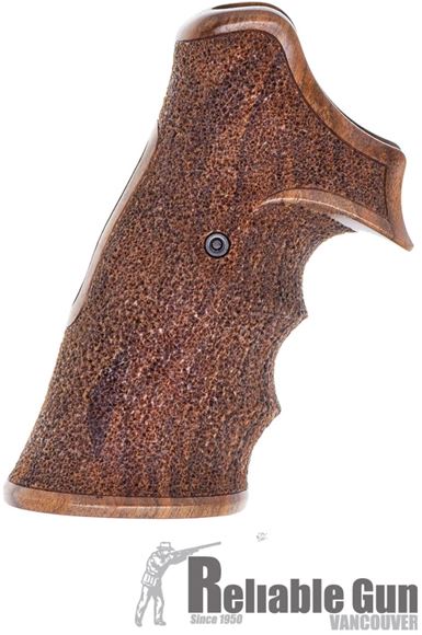 Picture of Used Nill Grips - Wood Grips, Smith & Wesson (S&W) K & L, Round Butt, Stippled, Symmetrical Ambidextrious, Open Grip Back, Excellent Condition