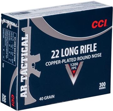 Picture of CCI Target & Plinking Rimfire Ammo - AR Tactical, 22 LR, 40Gr, CPRN, 300rds Box, 1200fps