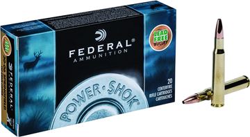 Picture of Federal Power-Shok Rifle Ammo - 30-06 Sprg, 150Gr, Copper, HP, 20rds Box, 2910fps