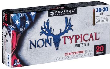 Picture of Federal Non-Typical Whitetail Rifle Ammo - 30-30 Win, 170Gr, Soft Point FN, 20rds Box, 2200fps