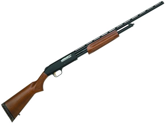Picture of Mossberg 500 Hunting All Purpose Field Pump Action Shotgun - 410 Bore, 3", 24", Vented Rib, Blued, Hardwood Stock, 5rds, Twin Bead Sights, Fixed Full