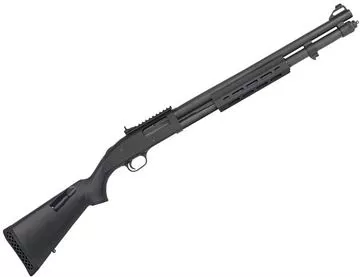 Picture of Mossberg 590A1 Tactical M-LOK  Pump Action Shotgun - 12Ga, 3", 20", Heavy-Walled, Parkerized, Black Synthetic Stock w/ Shell Storage, M-LOK Forend, Fixed Cylinder, XS Ghost Ring Rear Sight & Fiber Optic Front, Top Rail, 8rds