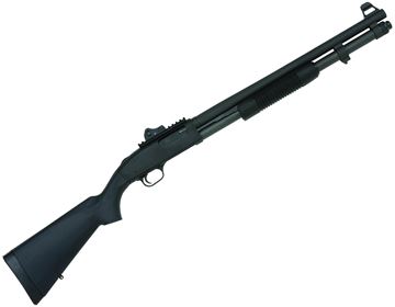 Picture of Mossberg 590A1 Tactical 9-Shot SPX Pump Action Shotgun - 12Ga, 3", 20", Heavy-Walled, Parkerized, Black Synthetic Stock, 8rds, M16-Style Front & Ghost Ring Rear Sights, Fixed Cylinder, Picatinny Rail, Metal Trigger Guard & Safety Button, w/M9 Bayonet