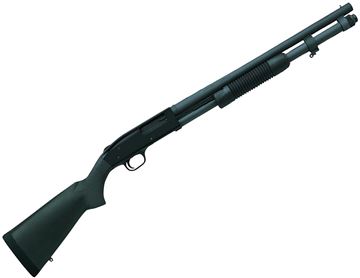 Picture of Mossberg 590A1 Tactical 9-Shot Pump Action Shotgun - 12Ga, 3", 20", Heavy-Walled, Parkerized, Black Synthetic Stock, 8rds, Front Bead Sight, Fixed Cylinder, Metal Trigger Guard & Safety Button