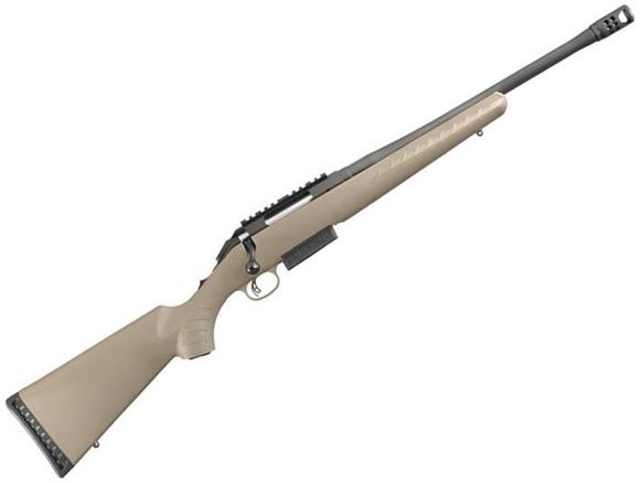 Picture of Ruger American Ranch Bolt Action Rifle - 450 Bushmaster, 16.12", Matte Black, Alloy Steel, Flat Dark Earth (FDE) Composite Stock, 5rds