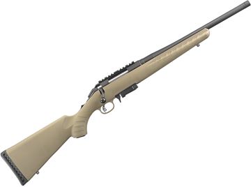 Picture of Ruger American Ranch Bolt Action Rifle - 7.62x39mm, 16.12", 5/8"-24 Threaded, 1:10" RH, Matte Black, Alloy Steel, Flat Dark Earth (FDE) Composite Stock, 5rds