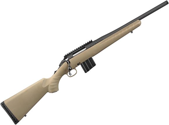 Picture of Ruger American Ranch Bolt Action Rifle - 350 Legend, 16.1", Matte Black, Alloy Steel, FDE Composite Stock, 5rds