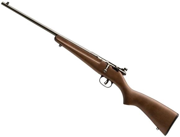 Picture of Savage Arms Youth Series, Rascal Single Shot Bolt Action Rimfire Rifle - 22 S/L/LR, 16.125", Satin Blued, Hardwood Stock, Adjustable Peep Sights, AccuTrigger, Left Hand