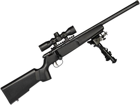 Picture of Savage Arms Youth Series, Rascal Single Shot Bolt Action Rimfire Rifle - 22 S/L/LR, 16.125", Satin Blued, Carbon Steel, Hardwood Stock, 4x32mm Scope, Picatinny Rail, AccuTrigger, Threaded Muzzle