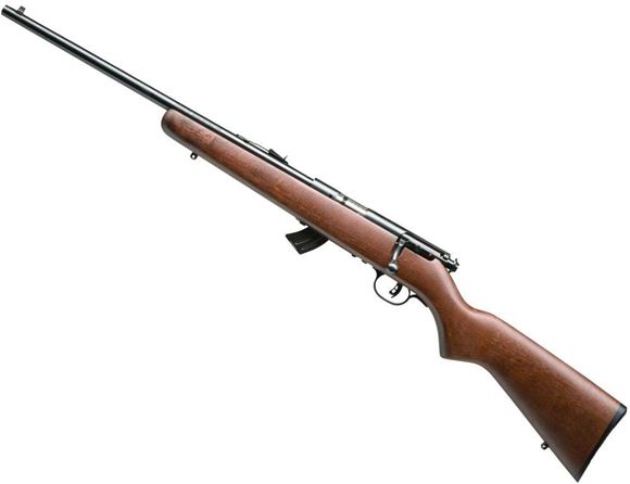 Picture of Savage Arms Mark II Series GLY Rimfire Bolt Action Rifle, Left Handed - 22 LR, 19", 1-6 Twist, Satin Blued, Natural Hardwood Sporter Contour Stock, 10rds, AccuTrigger