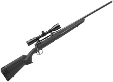 Picture of Savage Arms Axis Series Axis II XP Bolt Action Rifle - 243 Win, 22", Matte Black, Rugged Black Synthetic Stock, 4rds, w/ Bushnell Banner 3-9x40mm Scope, AccuTrigger