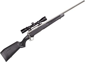 Picture of Savage Arms Model 110 Apex Storm XP Bolt Action Rifle - 223 Rem, 20", Stainless, Black Synthetic Stock, Adjustable LOP, 4rds, With Vortex Crossfire II 3-9x40mm Scope, AccuTrigger