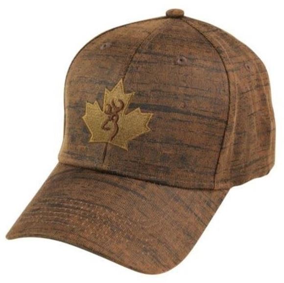 Picture of Browning Cap - Maple Leaf w/ Browning Logo, Durawax, Brown Color, Snap Back (One Size Fits All)