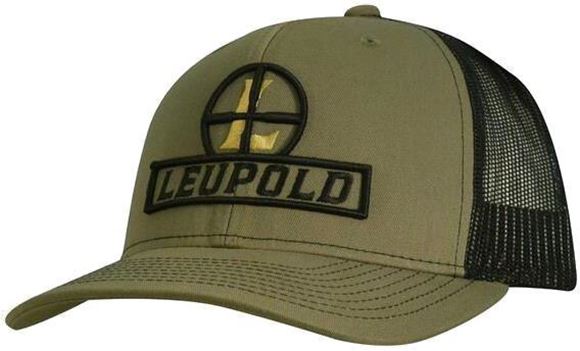 Picture of Leupold Accessories, Clothing & Hats - Reticle Logo, Snap Back, OD & Black, Mesh, One Size Fits All