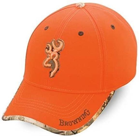 Picture of Browning Cap - Sure Shot, Blaze Orange/RTX, Hook and Loop, Polyester, One Size Fits Most