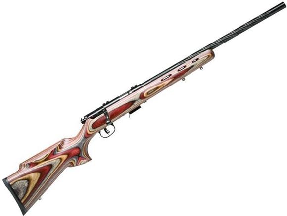 Picture of Savage Arms Mark II Series, Mark II BRJ Rimfire Bolt Action Rifle - 22 LR, 21", Spiral Fluted Blued, Carbon Steel, Multi-Coloured Laminate, 5rds, AccuTrigger