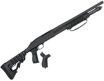 Picture of Mossberg 590 Tactical 7-Shot Pump Action Shotgun - 12Ga, 3", 18.5", Matte Blued, Black Synthetic Collapsable Stock, 6rds, Front Bead Sight, Fixed Cylinder