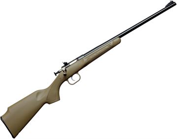 Picture of Crickett "My First Rifle" Bolt Action Rimfire Rifle- 22 LR, 16.12525" Barrel, Blued, Desert Tan Synthetic Stock, Peep Sight, 1rd