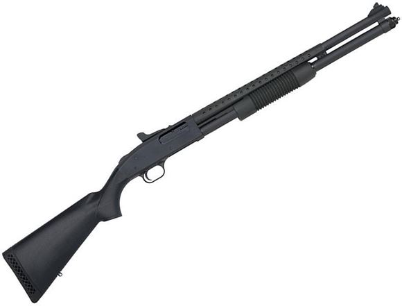 Picture of Mossberg 590 Tactical Pump Action Shotgun - 12Ga, 3", 20", Matte Blued, Black Synthetic Stock, 8rds, Ghost Ring Sights, Heat Shield, Fixed Cylinder