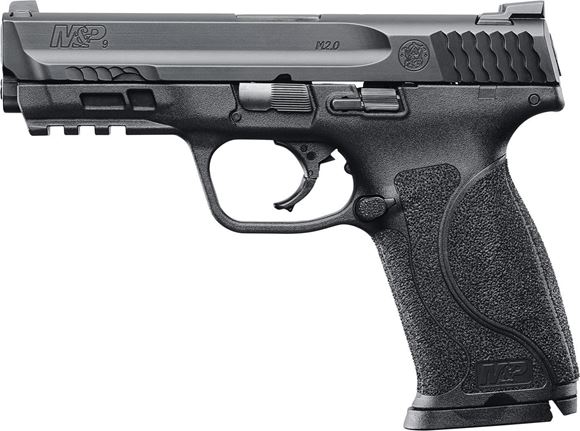 Picture of Smith & Wesson (S&W) M&P9 M2.0 Striker Fire Action Semi-Auto Pistol - 9mm, 4-1/4", Black Armornite Finish, Four Interchangeable Palmswell Grip Inserts(S,M,ML,L), 2x10rds, Steel Low Profile Carry White Dot Dovetail Sights