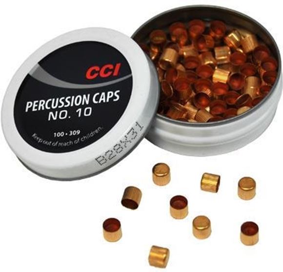 Picture of CCI Primers, Muzzleloader Precussion Caps & Musket Caps - #10, Percussion Cap For Revolvers w/#10 Nipples, 100ct Pack