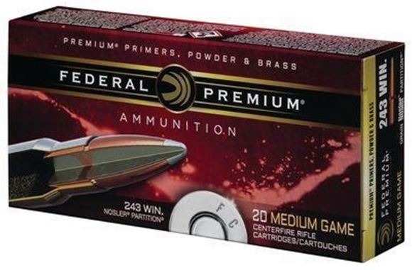 Picture of Federal Premium Vital-Shok Rifle Ammo - 243 Win, 90Gr, Nosler Accubond, 20rds Box, 3025fps